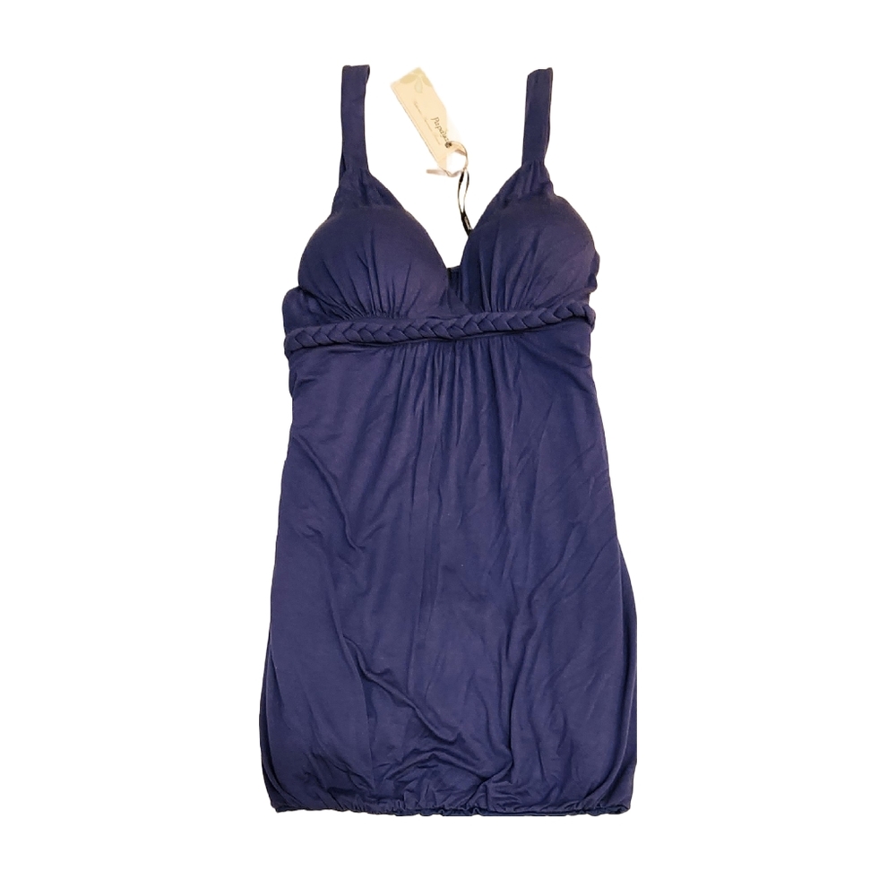 Papaya Babydoll Rope Accent Blue Halter Top Large
